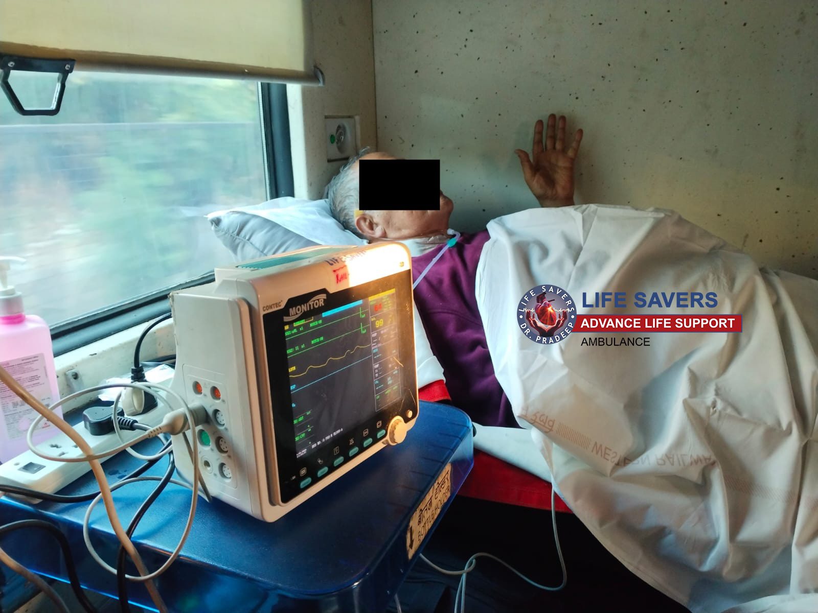 Train Ambulance transfer from Gurugram to Hyderabad