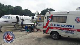 chartered air ambulance with oxygen support